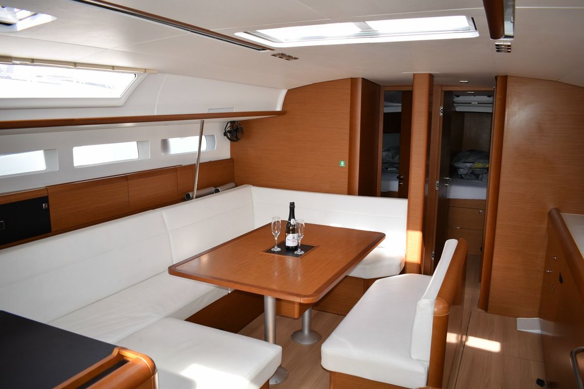 Salon of Purple Rain, a Jeanneau Sun Odyssey 519 sailboat at Grad Kaštela, Croatia