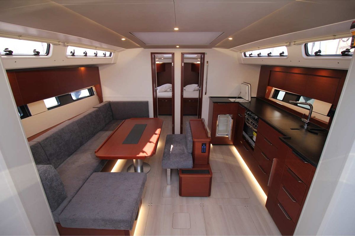 Galley of Captain K, a Hanse Yachts Hanse 460 sailboat at Athens, Greece