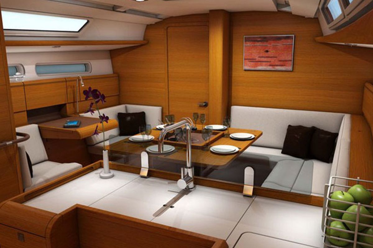 Salon of Sunsail 41 Classic, a Jeanneau Sun Odyssey 419 sailboat at Pa Khlok, Thailand
