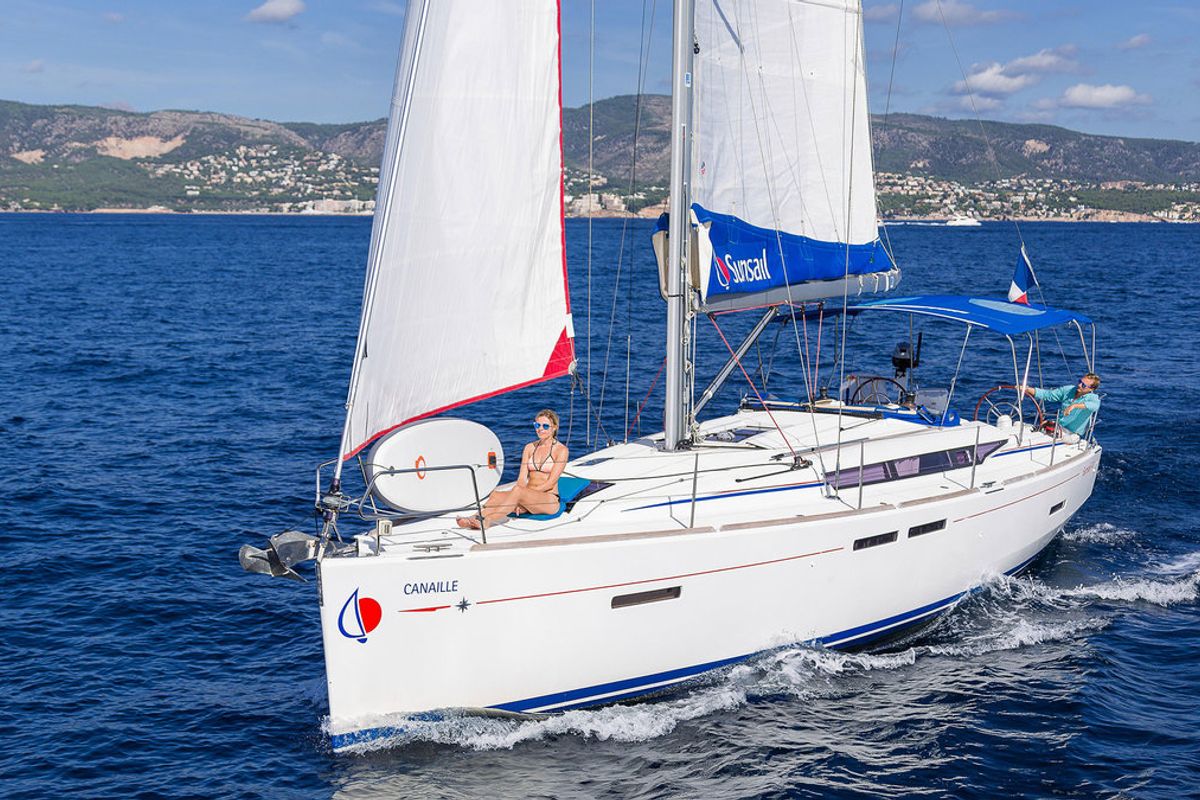 Exterior view of Sunsail 41 Classic, a Jeanneau Sun Odyssey 419 sailboat at Pa Khlok, Thailand