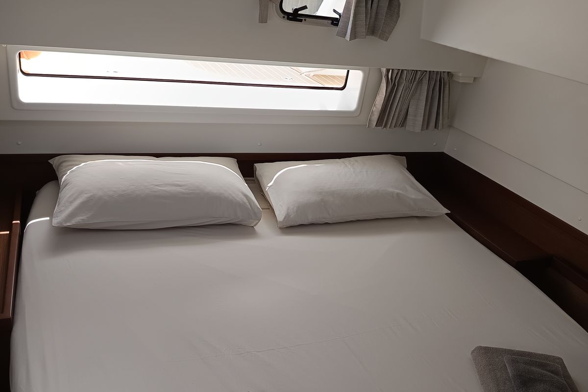 Cabin on Waterworld, a Lagoon 42 catamaran at Capo d'Orlando, Italy