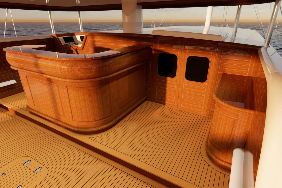 Cockpit of Tosca, a Gulet Motoryacht yacht at Marmaris, Turkey