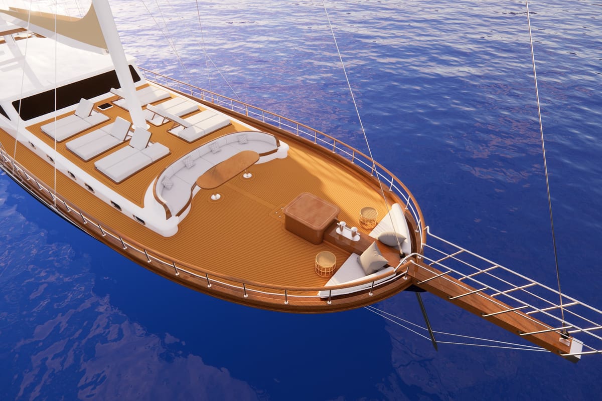 Exterior view of Tosca, a Gulet Motoryacht yacht at Marmaris, Turkey