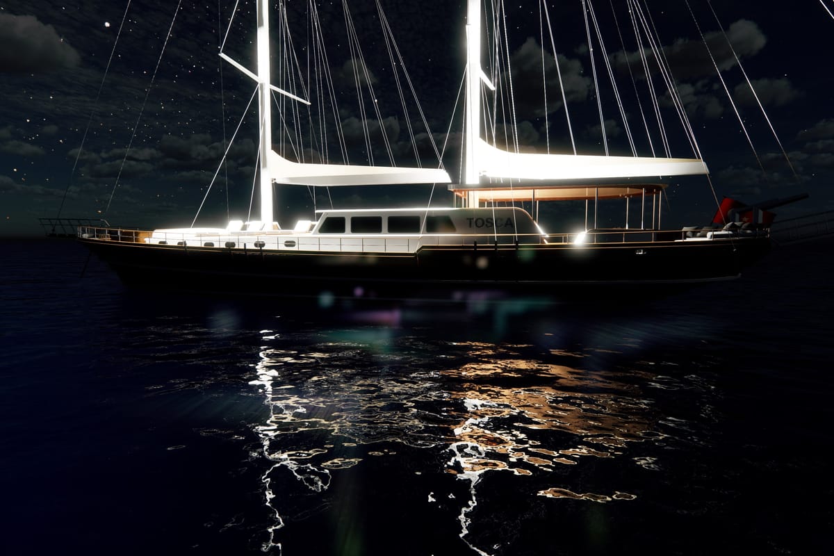 Exterior view of Tosca, a Gulet Motoryacht yacht at Marmaris, Turkey