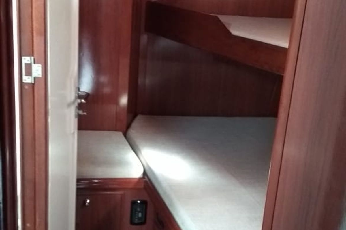 Cabin on Delfios, a Ocean Star 56.1 sailboat at Preveza, Greece