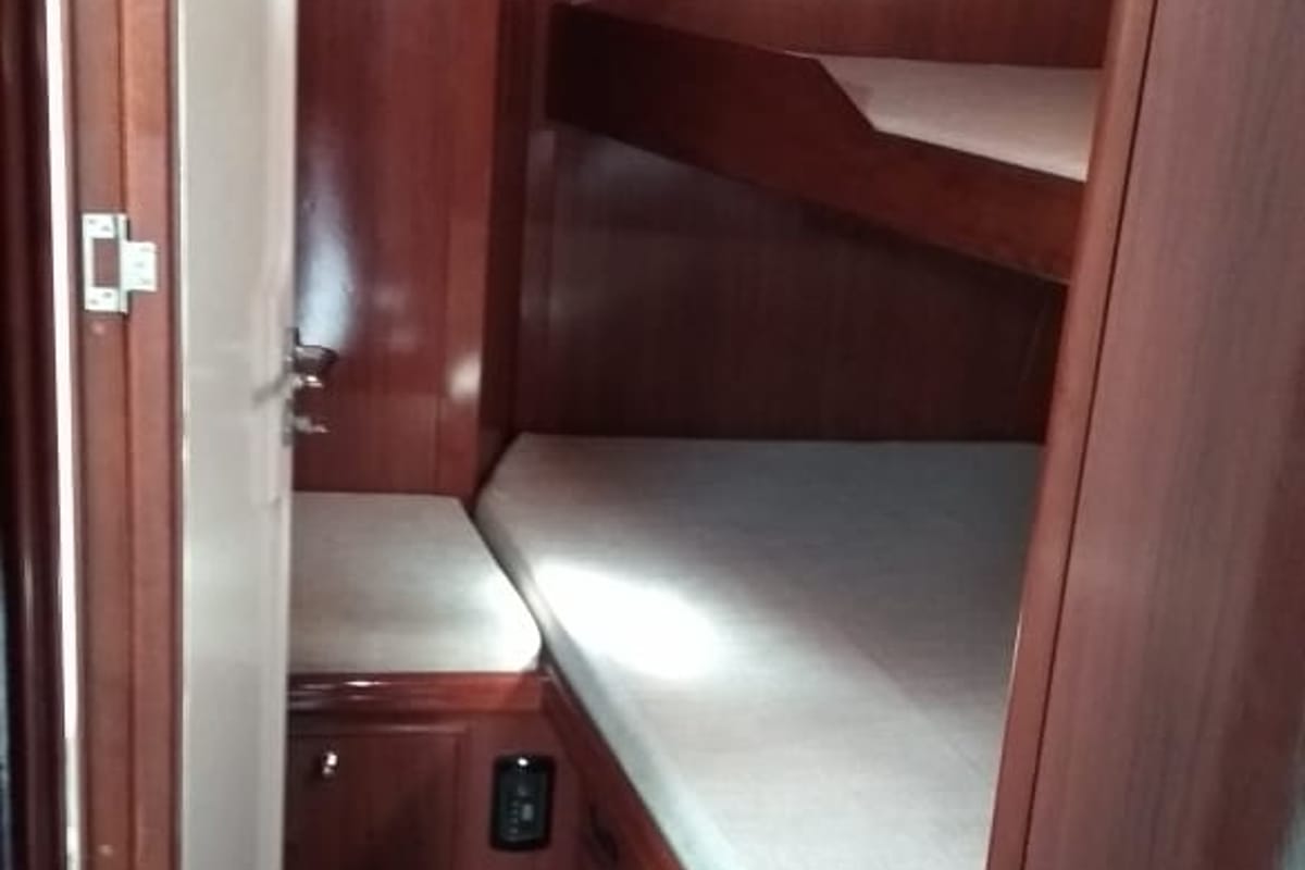 Cabin on Delfios, a Ocean Star 56.1 sailboat at Preveza, Greece