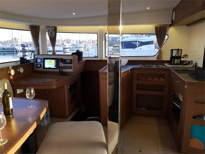 Galley of Dream of Life, a Lagoon 42 catamaran at Kontokali, Greece