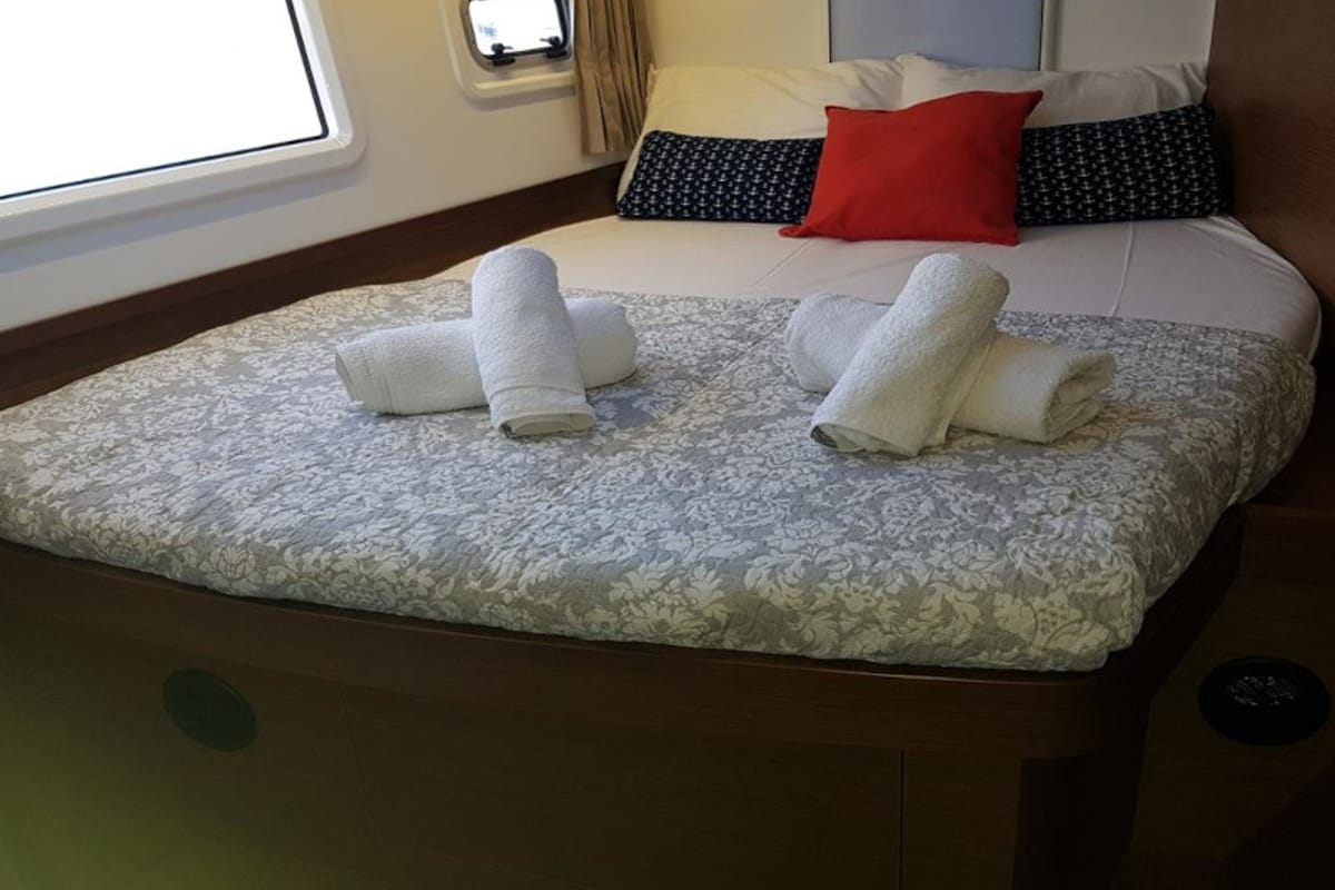 Cabin on Dream of Life, a Lagoon 42 catamaran at Kontokali, Greece