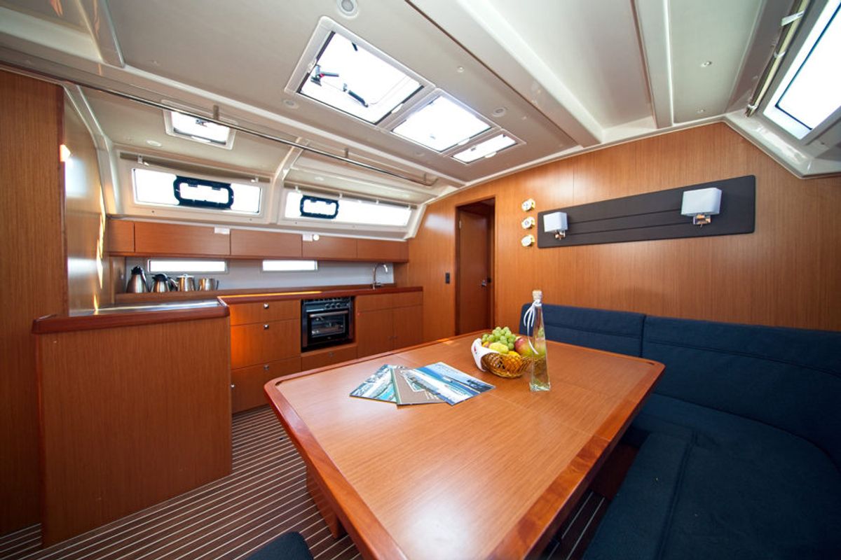 Salon of MH 79, a Bavaria Cruiser 46 sailboat at Murter, Croatia