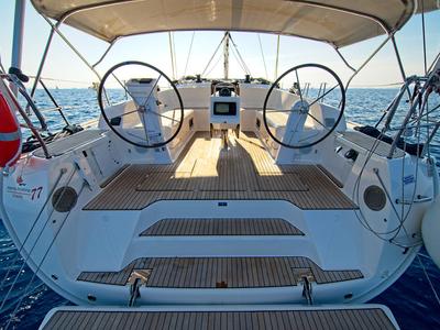 Cockpit of MH 79, a Bavaria Cruiser 46 sailboat at Murter, Croatia