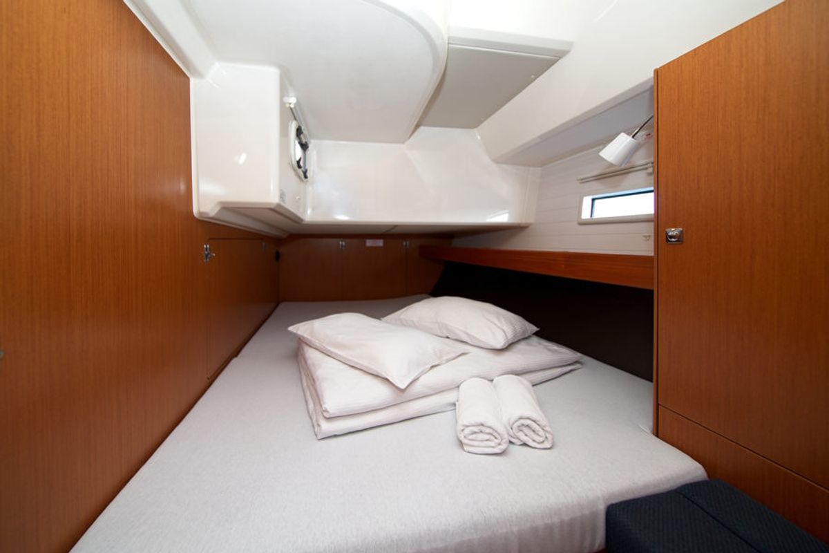 Cabin on MH 79, a Bavaria Cruiser 46 sailboat at Murter, Croatia