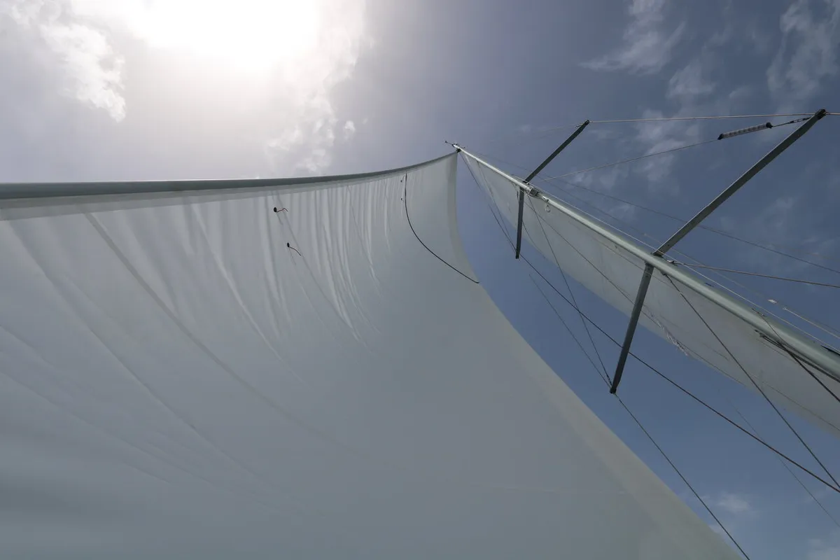Exterior view of Aqua Fun, a Jeanneau Sun Odyssey 490 sailboat at Lavreotiki Municipal Unit, Greece