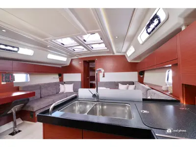 Galley of Bea, a Hanse Yachts Hanse 458 sailboat at Puntone di Scarlino, Italy