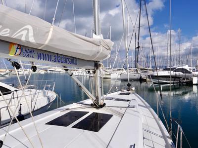 Deck of Bea, a Hanse Yachts Hanse 458 sailboat at Puntone di Scarlino, Italy