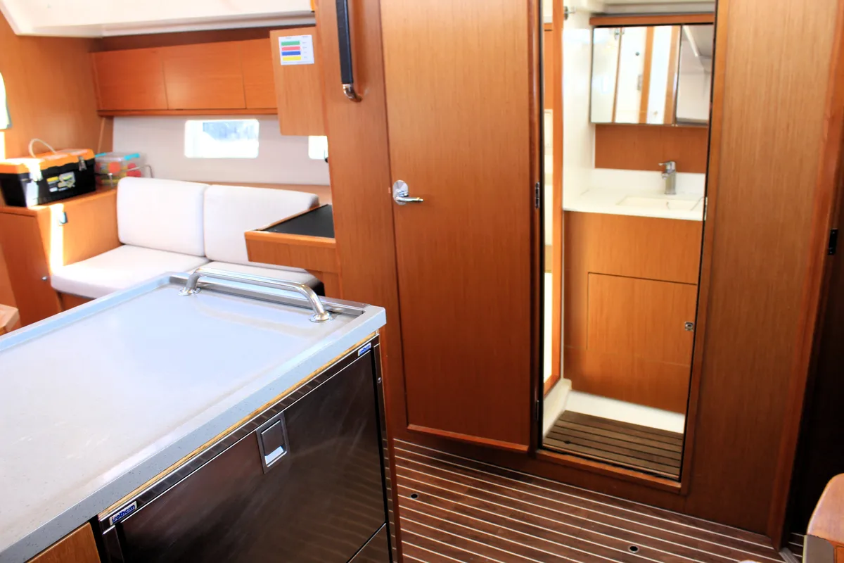 Salon of Amaryllis, a Bavaria C45 Style sailboat at Lavreotiki Municipal Unit, Greece
