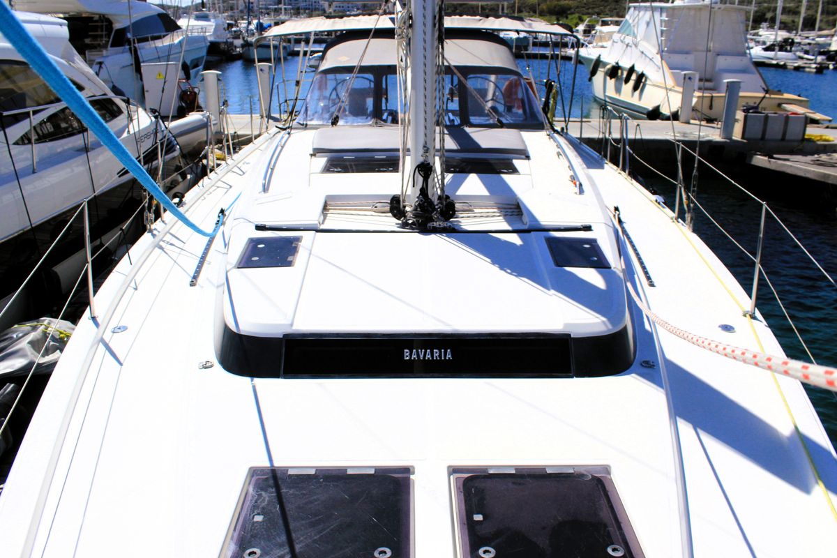 Exterior view of Amaryllis, a Bavaria C45 Style sailboat at Lavreotiki Municipal Unit, Greece