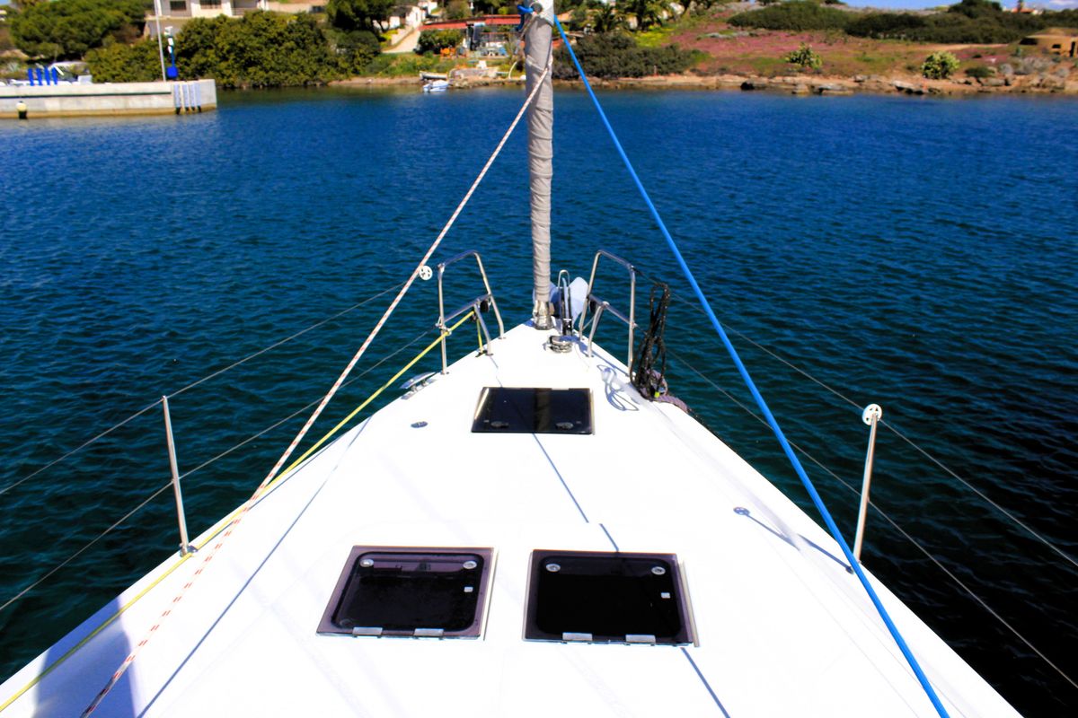 Exterior view of Amaryllis, a Bavaria C45 Style sailboat at Lavreotiki Municipal Unit, Greece