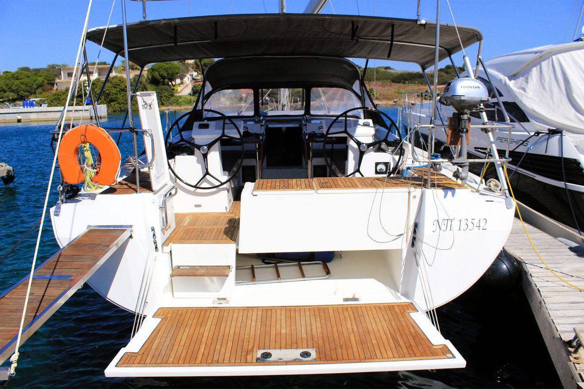 Exterior view of Amaryllis, a Bavaria C45 Style sailboat at Lavreotiki Municipal Unit, Greece