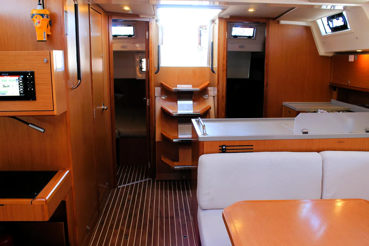 Salon of Amaryllis, a Bavaria C45 Style sailboat at Lavreotiki Municipal Unit, Greece