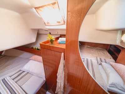 Zorba Cabin 1, a Beneteau Cyclades 50.5 sailboat at Aegina, Greece