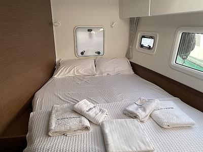 Cabin on Orsa, a Lagoon 42 catamaran at Skiathos, Greece