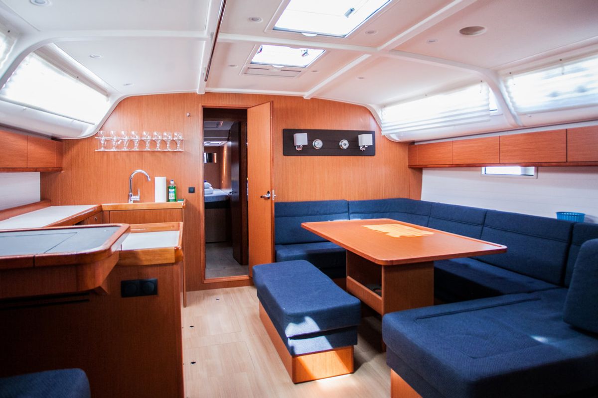 Salon of Summer Smile, a Bavaria Cruiser 51 sailboat at Split, Croatia