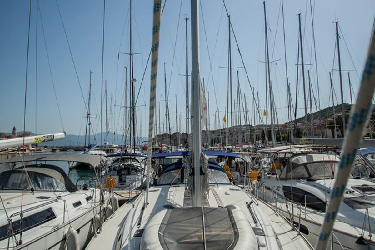 Exterior view of Summer Smile, a Bavaria Cruiser 51 sailboat at Split, Croatia