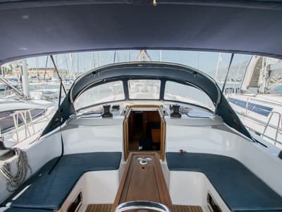 Cockpit of Summer Smile, a Bavaria Cruiser 51 sailboat at Split, Croatia