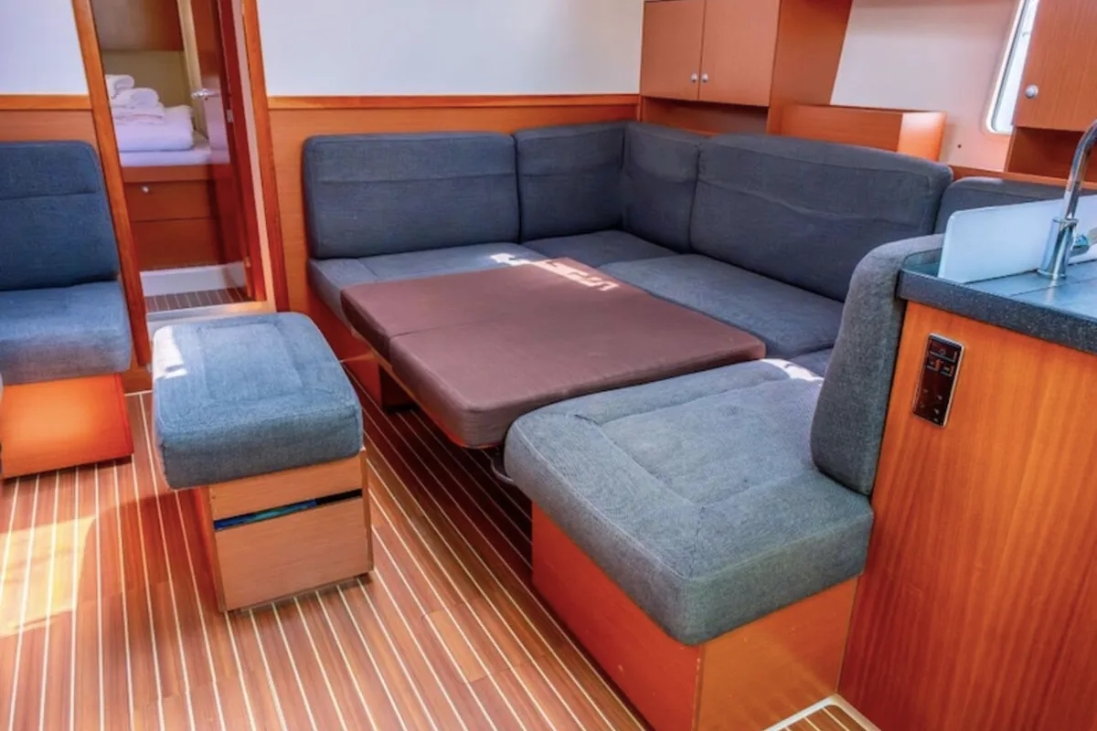 Galley of Pina, a Hanse Yachts Hanse 445 sailboat at Fethiye, Turkey