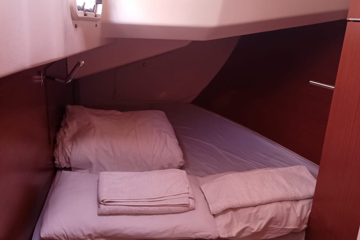 Cabin on Pina, a Hanse Yachts Hanse 445 sailboat at Fethiye, Turkey