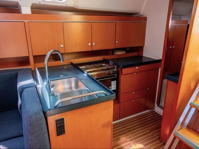Galley of Pina, a Hanse Yachts Hanse 445 sailboat at Fethiye, Turkey