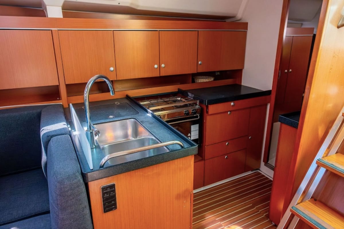 Galley of Pina, a Hanse Yachts Hanse 445 sailboat at Fethiye, Turkey