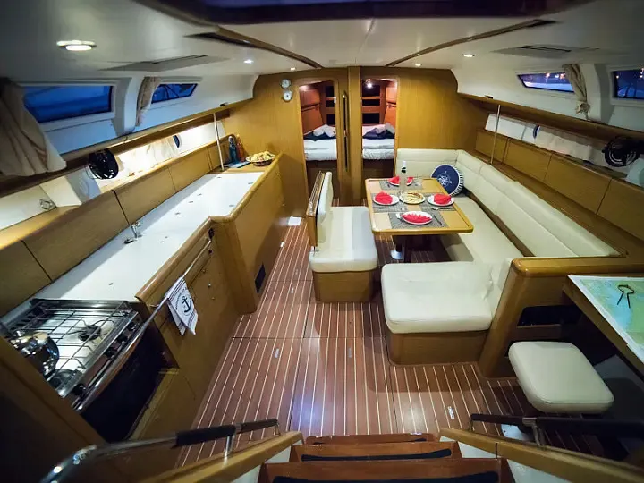 Galley of Eleni, a Jeanneau Sun Odyssey 44 i sailboat at Volos Municipality, Greece