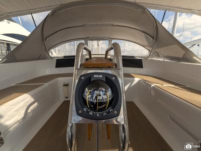 Cockpit of Bea, a Hanse Yachts Hanse 458 sailboat at Puntone di Scarlino, Italy