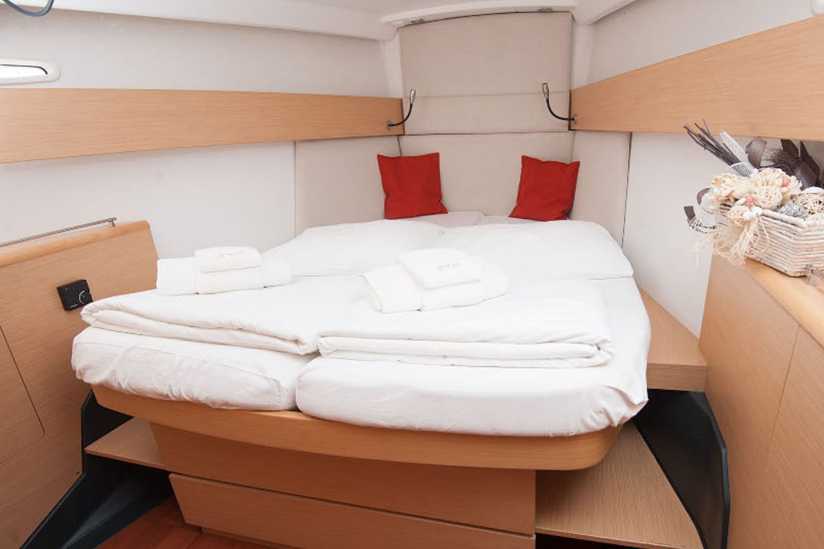 Cabin on XENA, a Beneteau First 45 sailboat at Grad Kaštela, Croatia
