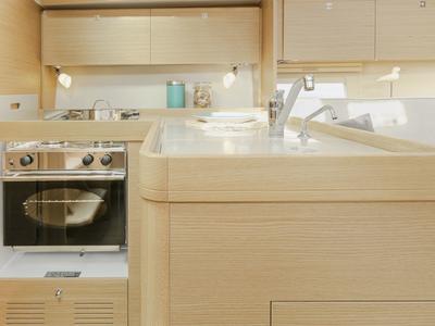 Galley of Alqamar, a Dufour 360 Grand Large sailboat at Cagliari, Italy