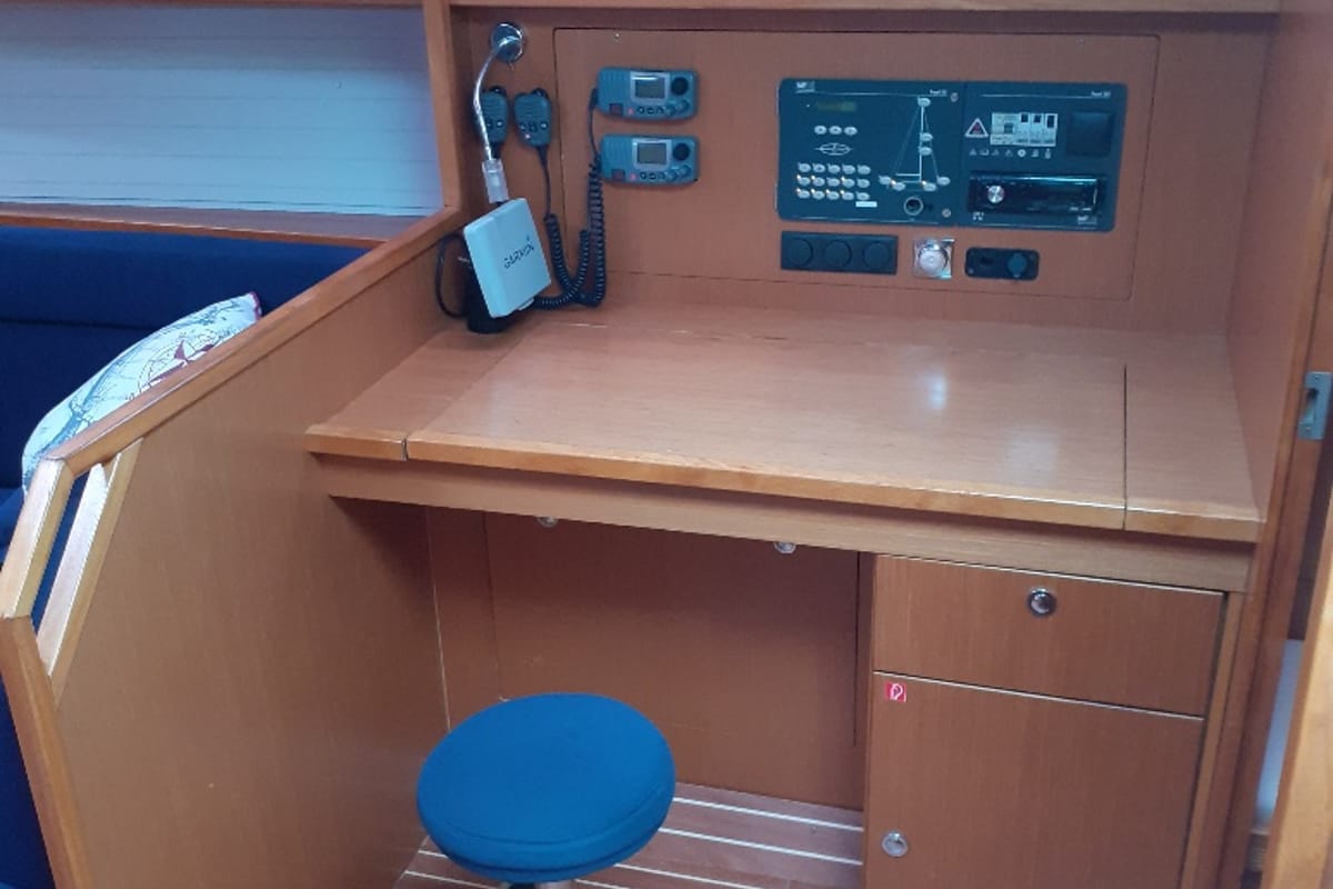 Salon of Beta , a Bavaria 43 Cruiser sailboat at Municipal Unit of Lefkada, Greece