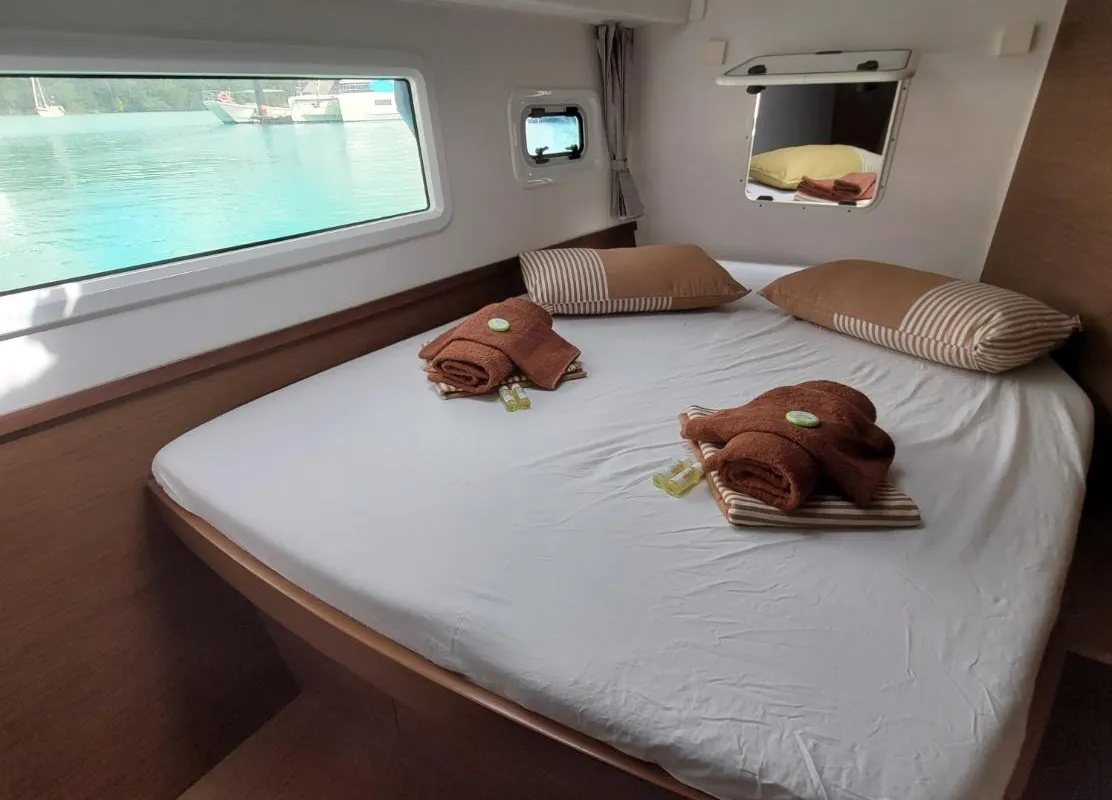 Cabin on Best Q, a Lagoon 42 catamaran at Seychelles, Mahe, Seychelles