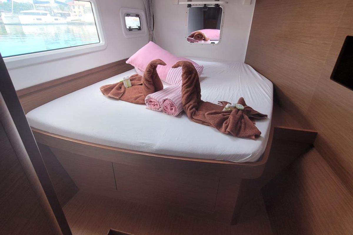 Cabin on Best Q, a Lagoon 42 catamaran at Seychelles, Mahe, Seychelles