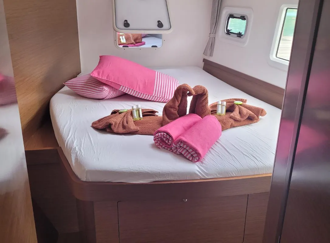 Cabin on Best Q, a Lagoon 42 catamaran at Seychelles, Mahe, Seychelles
