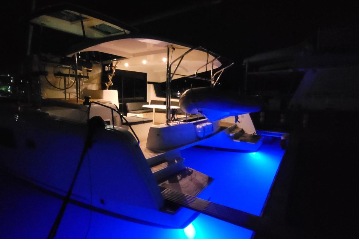Exterior view of Best Q, a Lagoon 42 catamaran at Seychelles, Mahe, Seychelles