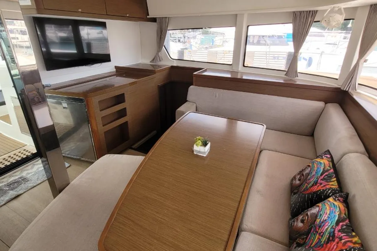 Salon of Best Q, a Lagoon 42 catamaran at Seychelles, Mahe, Seychelles