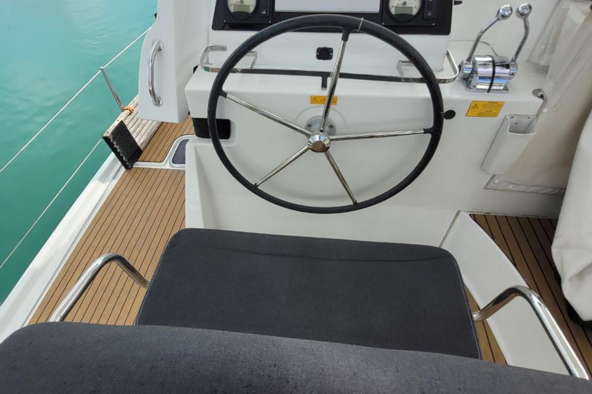 Cockpit of Best Q, a Lagoon 42 catamaran at Seychelles, Mahe, Seychelles