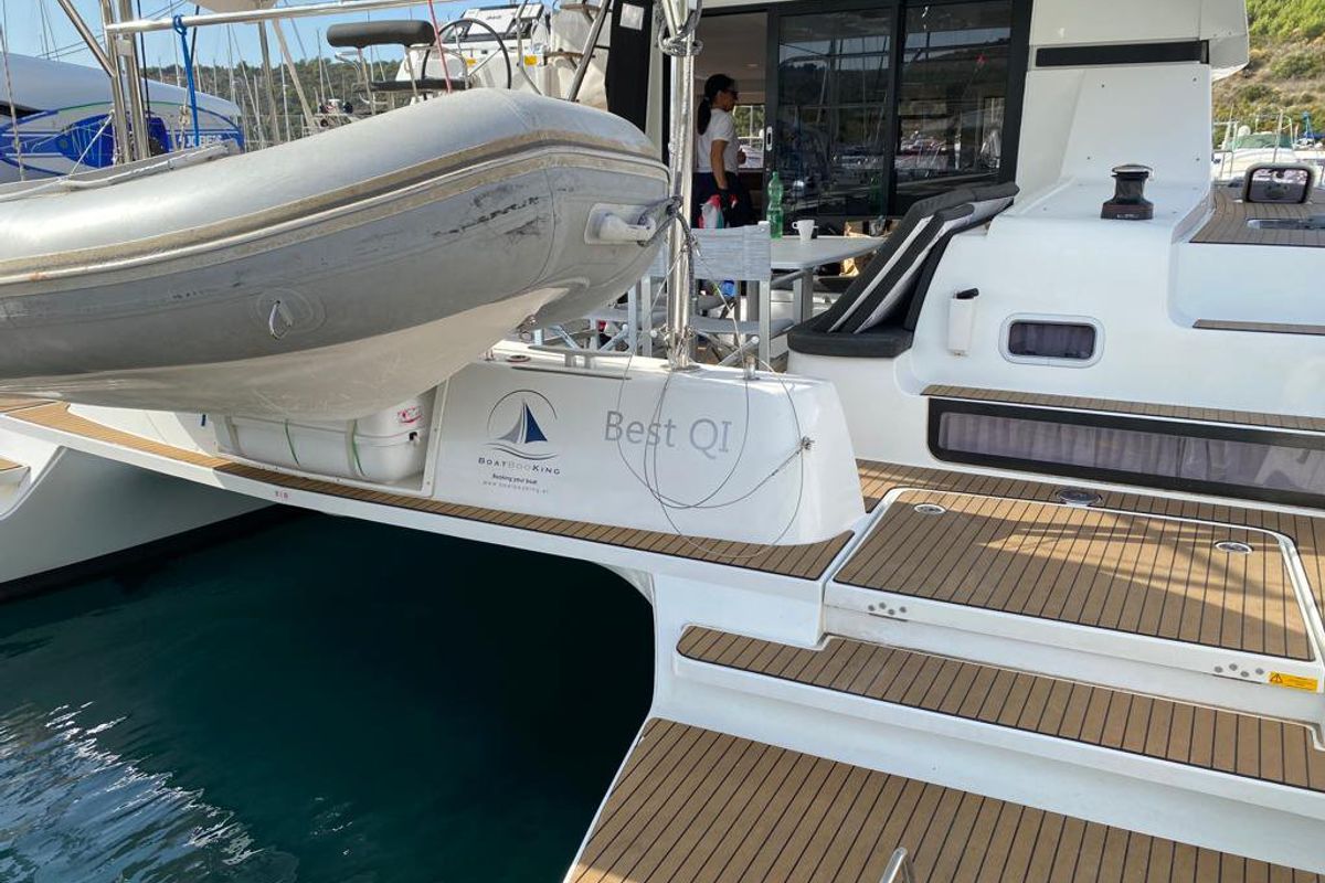 Exterior view of Best Q, a Lagoon 42 catamaran at Seychelles, Mahe, Seychelles