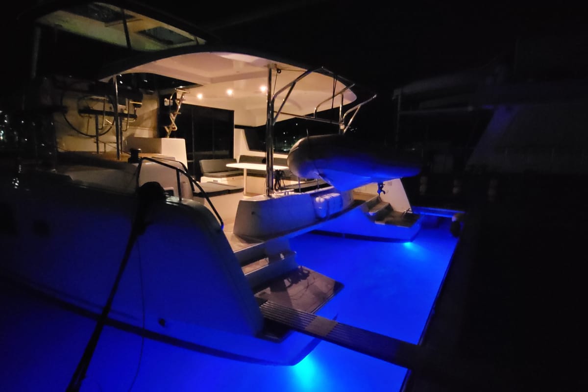 Exterior view of Best Q, a Lagoon 42 catamaran at Seychelles, Mahe, Seychelles