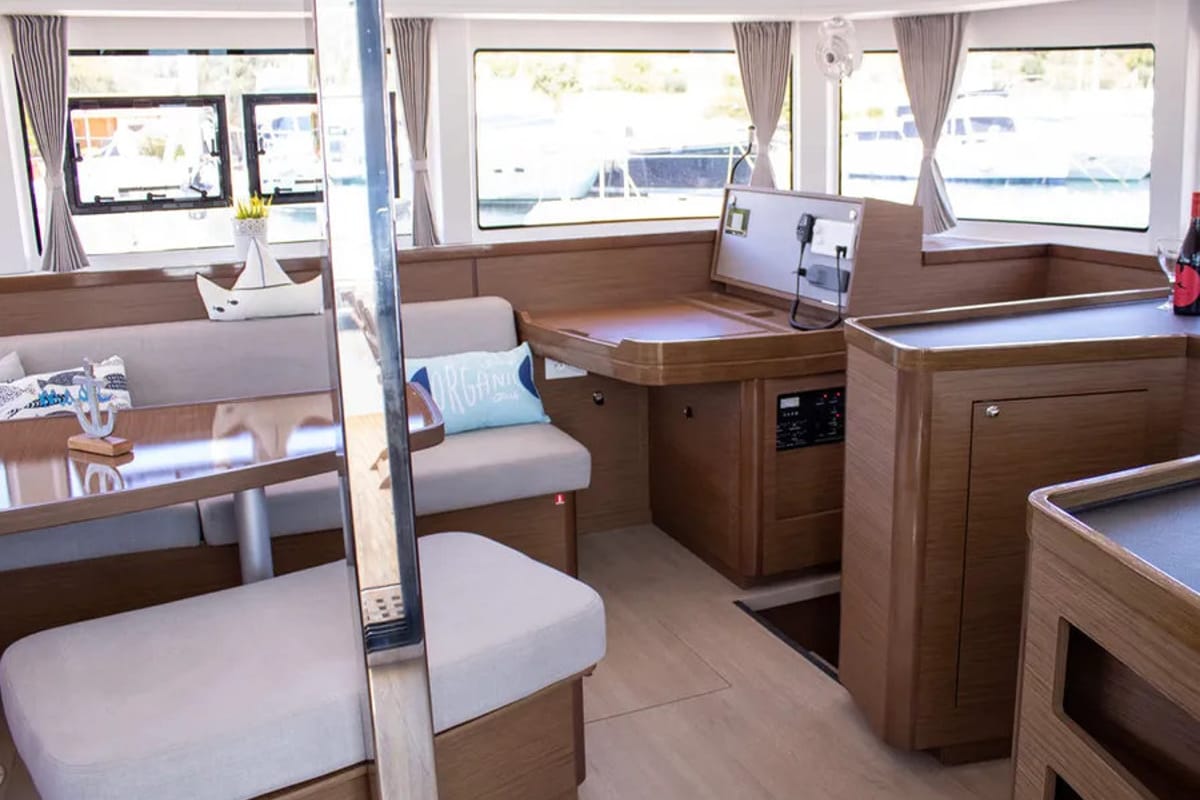 Salon of Best Q, a Lagoon 42 catamaran at Seychelles, Mahe, Seychelles