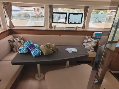 Salon of Best Q, a Lagoon 42 catamaran at Seychelles, Mahe, Seychelles