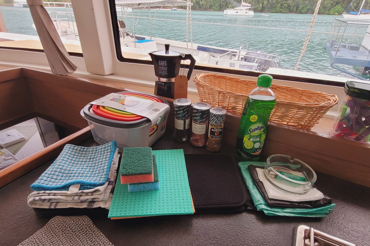 Galley of Best Q, a Lagoon 42 catamaran at Seychelles, Mahe, Seychelles