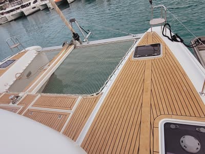 Deck of Best Q, a Lagoon 42 catamaran at Seychelles, Mahe, Seychelles