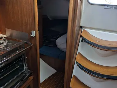 Galley of Panoramix, a Jeanneau Sun Odyssey 37 sailboat at Gouvia, Greece